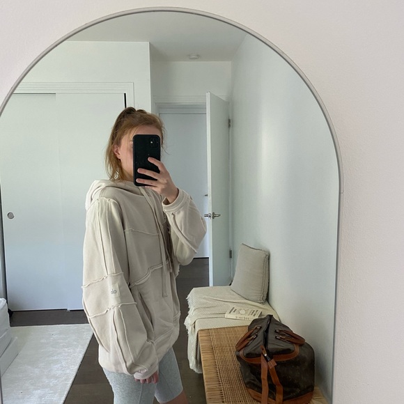 XS Alo Yoga Dimension Hoodie Bone - Picture 3 of 5